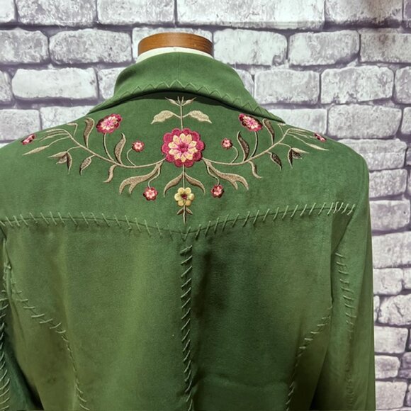 Susan Graver Green Button Down Long Sleeve Jacket Size L - Picture 7 of 9